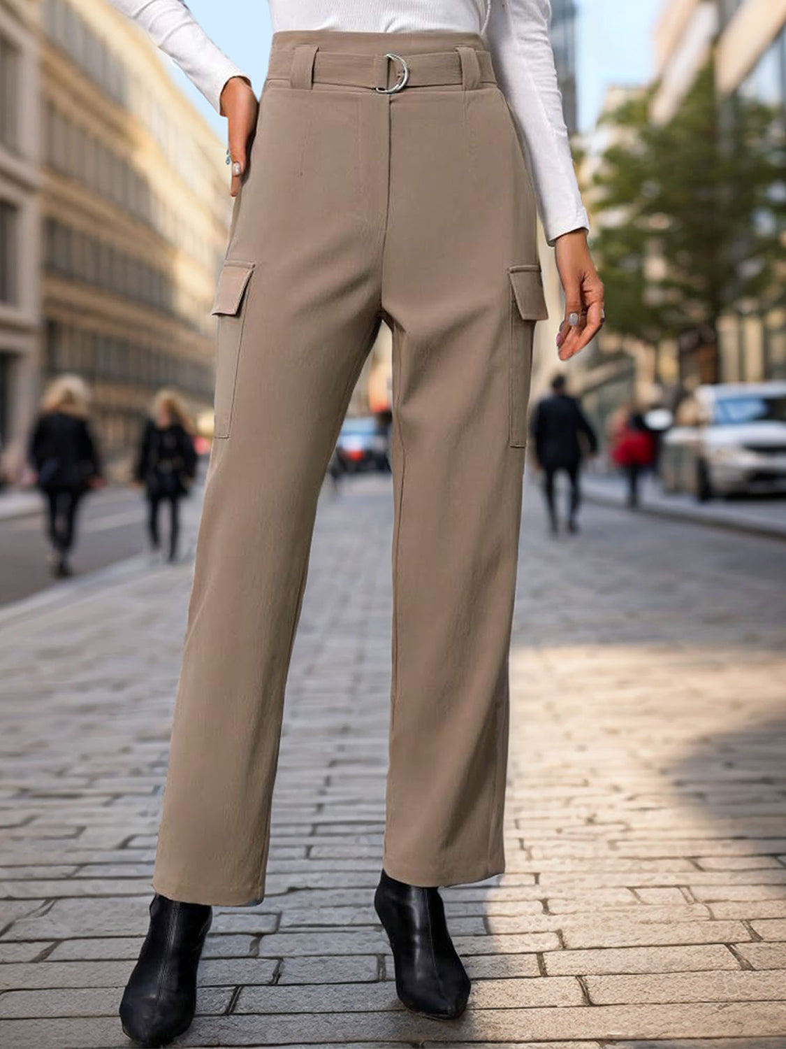 High Waist Straight Pants