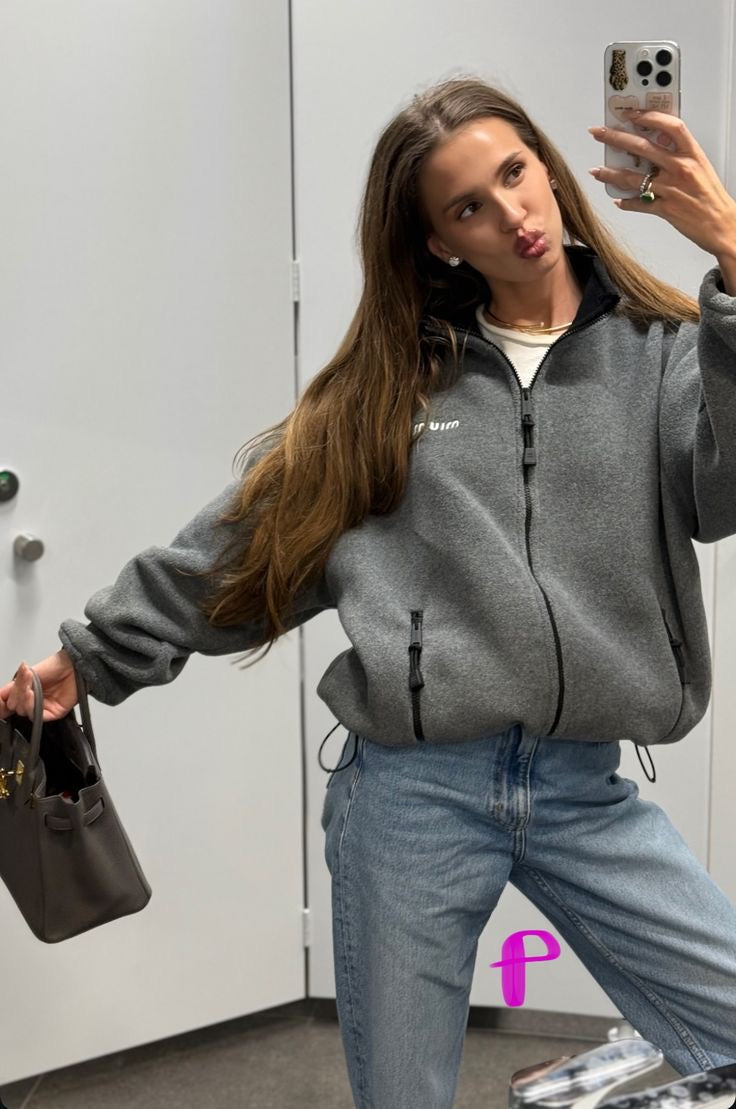 Fleece zip cardigan