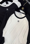 Basic black white longsleeve