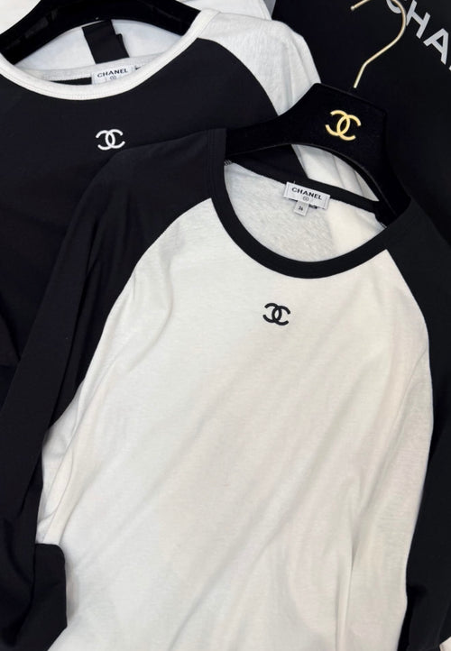 Basic black white longsleeve