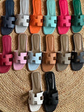 Classic slides H leather