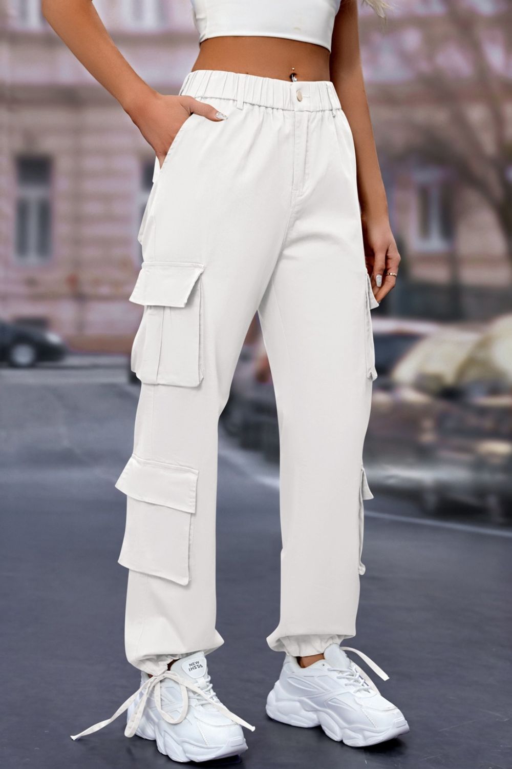 Elastic Waist Cargo Pants