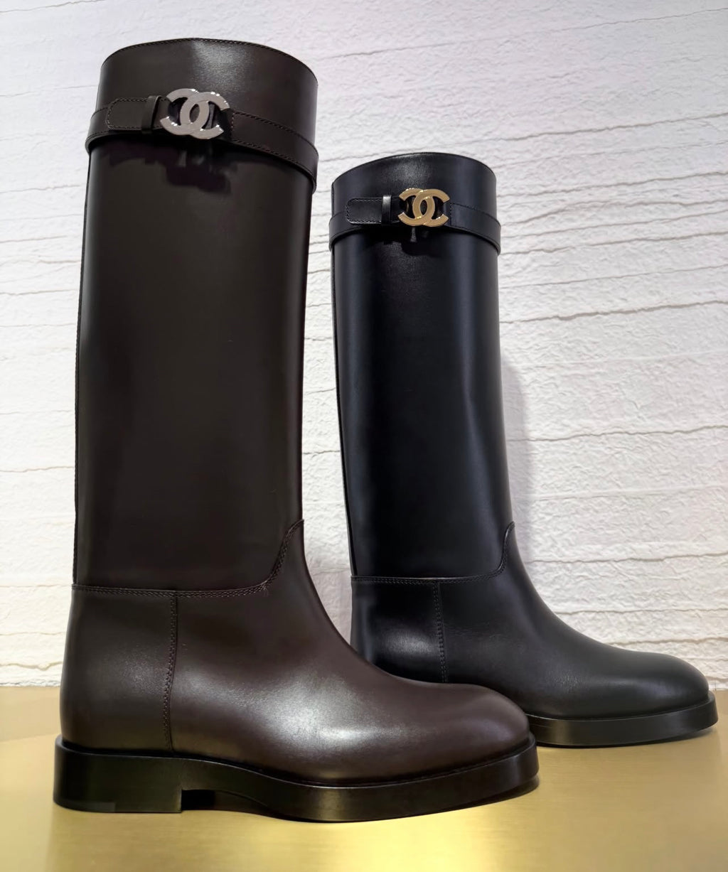 LOGO BOOTS leather