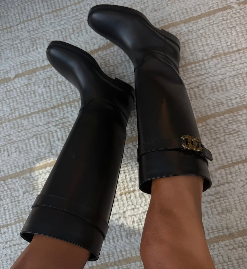 LOGO BOOTS leather