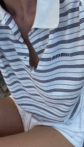 Stripe polo longsleeve